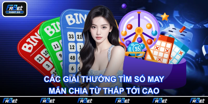 Các giải thưởng tìm số may mắn chia từ thấp tới cao