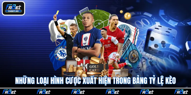 Những loại hình cược xuất hiện trong bảng tỷ lệ kèo